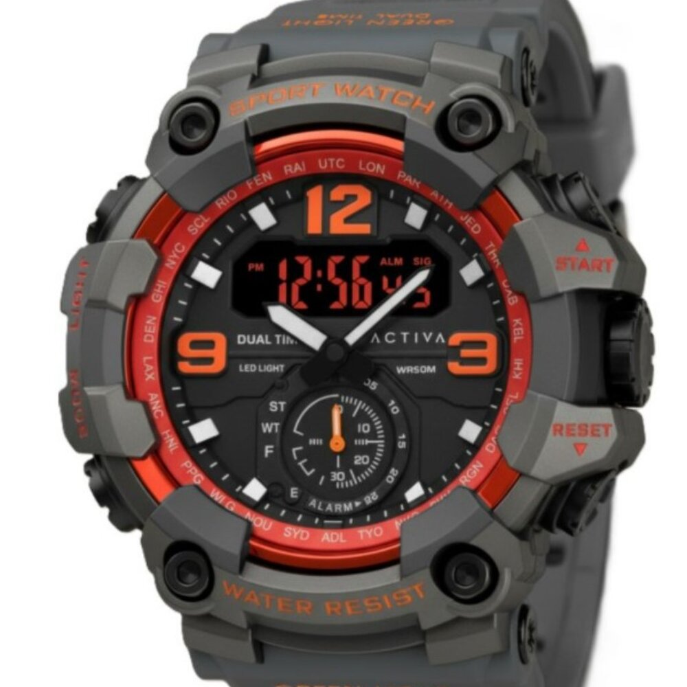 Activa Vextron X Invicta Digital Men's Watch - 52mm, Grey (ACW1637-010)